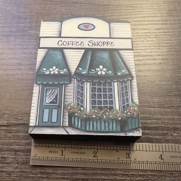 Brandywine Woodcrafts 1994 "Coffee Shoppe" Collectible Shelf Sitter - Picture 6 of 10